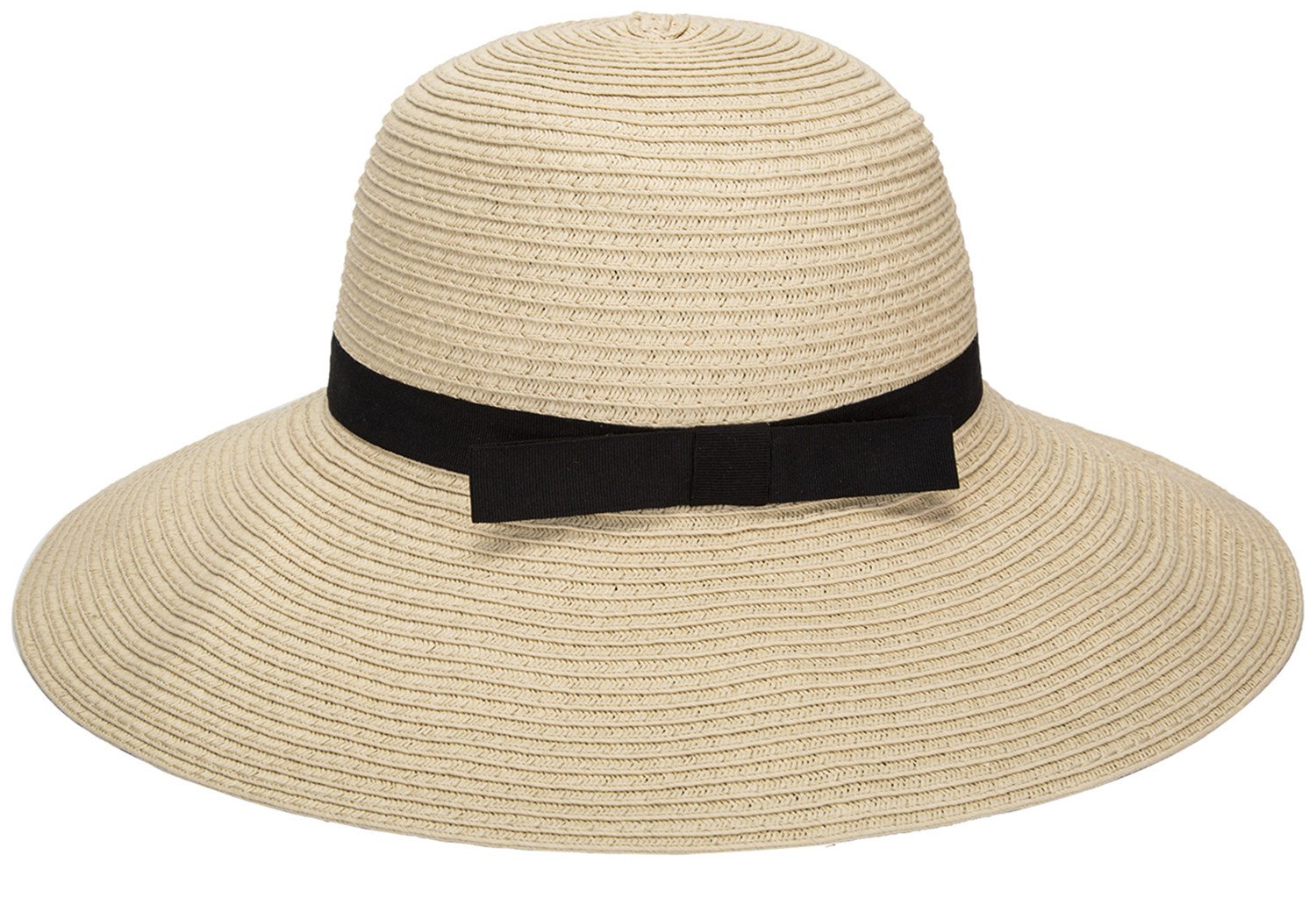 Janrely Women Floppy Sun Beach Straw Hats Wide Brim Packable Summer Cap