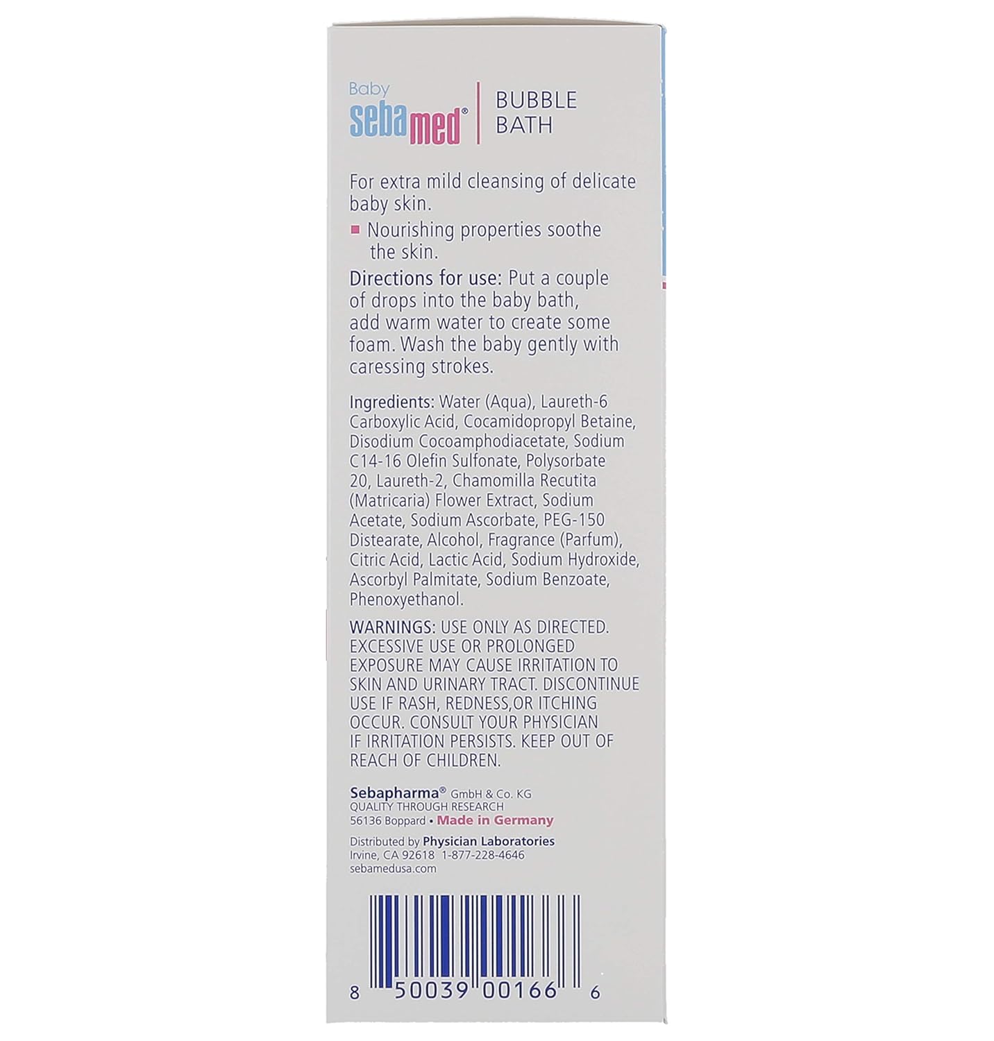 Sebamed No Tears No Phthalates Baby Bubble Bath with Pump, 1 L : Baby