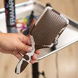 FRAMAR Paddle Brush for Thick Curly Hair Detangler Wet Hair Cow Print view 3