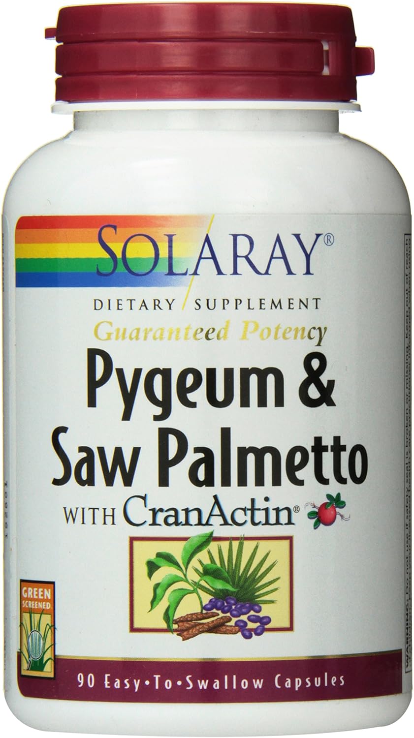 Solaray Pygeum and Saw Palmetto with Cranactin Supplement (90 CT): Health & Personal Care