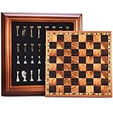 AMEROUS 14 inches Wooden Chess Set with Metal Chess Pieces / 2.5'' King/Storage for Chessmen/Gift Package/Instructions/Classic Board Game