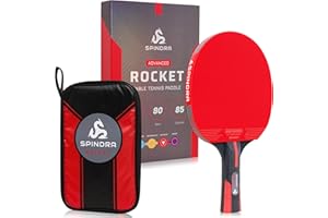 Spindra Performance Ping Pong Paddles, Advanced-Expert Table Tennis Paddles For Each Skill Level With Professional Rubbers & Carbon Layered Blades, 2025 Upgrade With Protective Case to Boost Your Game