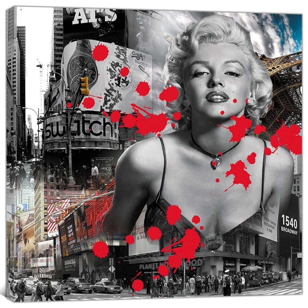 即納 最大半額 キャンバスに セクシーなマリリン モンローがプリントがされたウォールアート 白黒印刷画 リビングルームの装飾用 フレーム入り 40x40cm B00w1rzfvo 40x40cm P2 P2 40x40cm Pablofierro Com
