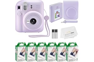 Fujifilm Instax Mini 12 Instant Camera + 60 Photo Prints + Accessories, Lilac Purple