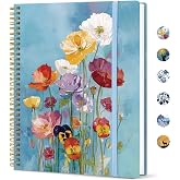 Taja Large Spiral Lined Journal for Women and Men, Notebook for Work | Floral Verse 8.5" x 11" Notebooks for Note taking, Writing &amp; Journaling, College Ruled Pages, Plastic Cover