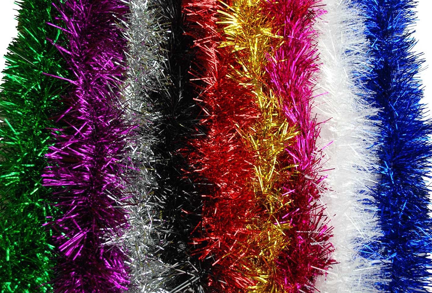 Amazon.de TINSEL SHINY TINSEL FOR CHRISTMAS TREES AND DECORATION, 2M LONG, 11CM WIDE