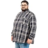 BRISIRA Big and Tall Mens Heavy Flannel Shirt 2XL-6XL Plaid Button Down Long Sleeve Soft Casual Daily Shirts