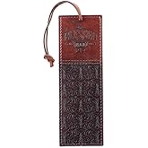 Christian Art Gifts Vegan Faux Leather Scripture Bookmark for Men: Blessed Man - Jeremiah 17:7 Inspirational Bible Verse Heat-Debossed, Faith-Based Reading Book Accessory w/Cord Tassel, Two-Tone Brown