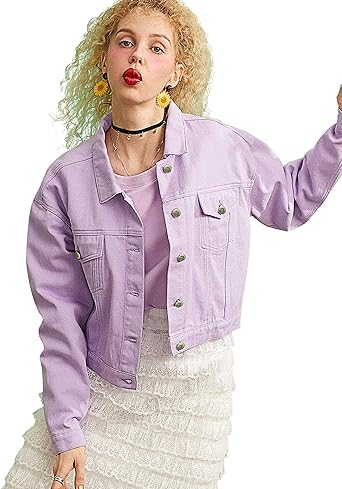 womens purple denim jacket