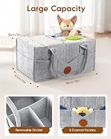Maliton Nappy Caddy Newborn Diaper Organizer 15.3x9.3x7 in Grey view 3