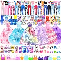 Ensemble cadeau de 60 vêtements de poupée pour poupée et Barbie de 29,2 Ensemble cadeau de 60 vêtements de poupée pour poupée et Barbie de 29,2