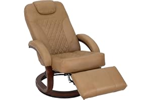 RecPro Nash 28" RV Euro Chair Recliner | Modern Design | RV Furniture | Swivel Base | Recliner Chair (1 Chair, Toffee)