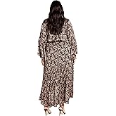 City Chic Womens Tie Front Fan Maxi Dress