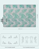 SONGMICS Picnic Blanket 300 x 200 cm Large Waterproof Mat Fern Grey GCM100G02 view 6