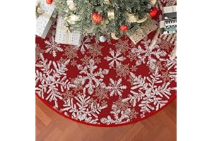 XCHI Snowflakes Christmas Tree Skirt Christmas Party Decorations for Home Xmas Holiday Winter Indoor Decro 48 Inch