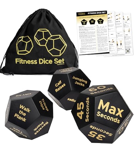 Set De 2 Dados De Ejercicio – Entrenamiento De Fuerza Para Casa, Oficina O Viaje, Para Principiantes Y Adultos, De 5x5 Cm