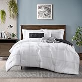 Avondale Manor Femi Grid Comforter Set, Twin, White/Black, 6 Piece Set Includes 1 Comforter, 2 Pillow Shams and 3 Decorative Pillows