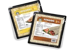 Norigami Non-GMO Gluten-Free Soy Wraps Sesame Seeds and Soy Wraps Poppy Seeds (10 Wraps Per Pack), Low Carbs, High Protein, Vegetarian, Ready To Fill And Serve Wraps, Thin And Healthy Wraps (2 Packs)