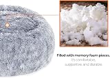 Feandrea Plush Donut Dog Bed Cat Bed Calming Round Cushion Grey 50cm view 7