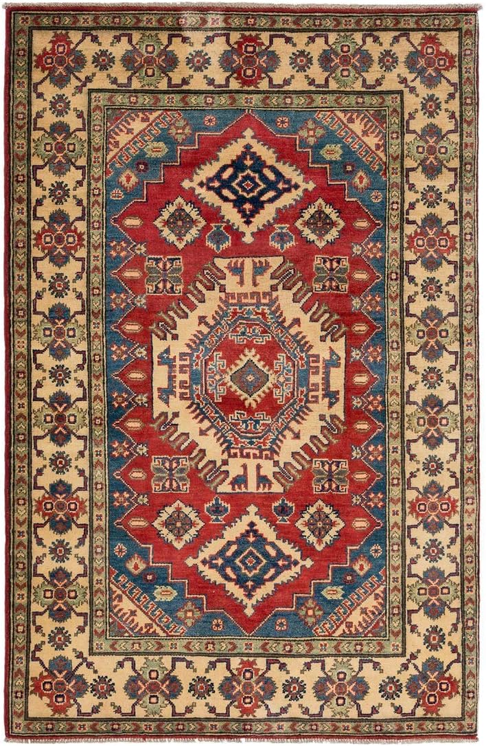 5'11" x 3'10" Handmade Afghani Village Kazak Rug, Color: Multi 182cm x 117cm