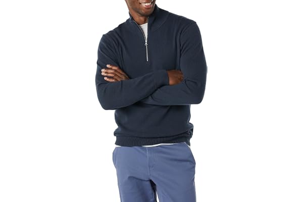 Amazon Essentials Mens 100% Cotton Quarter-Zip Sweater