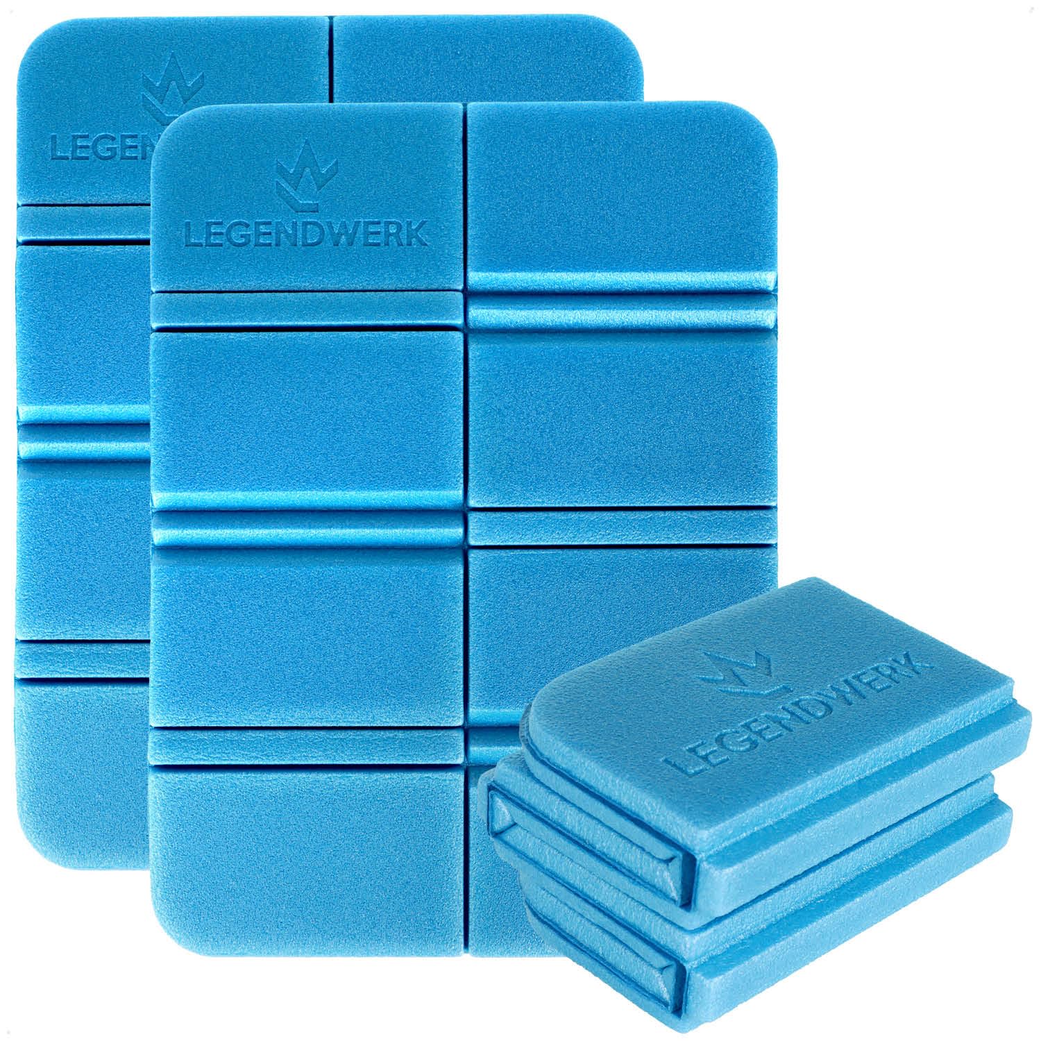 Legendwerk® 3x thermal seat cushions outdoor foldable - insulating waterproof seat cushion - foam seat cushion stadium - thermal seat pads on the go (Blue)