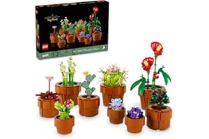 LEGO Icons Tiny Plants Creative Building Set for Adults, Gift for Valentines Day for Flower-Lovers, Carnivorous, Tropical and Arid Flora, Build and Display Cactus Décor, Botanical Collection, 10329