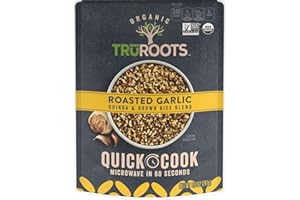 TruRoots Organic Quick Cook Roasted Garlic Quinoa and Brown Rice Blend, 8.5 Ounce (Pack of 8), Ready to Eat in 60 Seconds, Certified USDA Organic, Non-GMO Project Verified