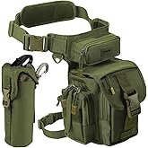 Jueachy Drop Leg Bag for Men Tactical Metal Detecting Thigh Pack with Water Bottle Pouch