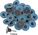 SI FANG 2in 40/60/80/120 Grit Flap Disc Set Quick Change 1/4in Shank Pad Holder view 7