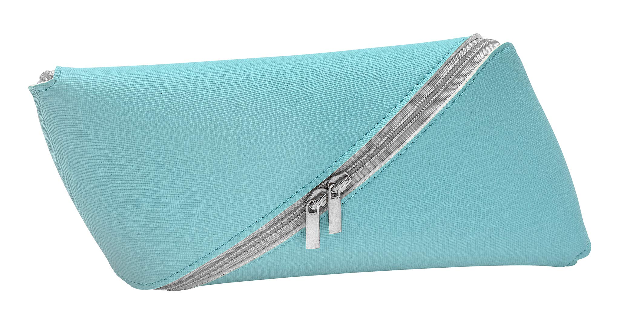 WEDO "SLOPE" Pencil Case Space Saving 2 Zippers Easy to Clean turquoise