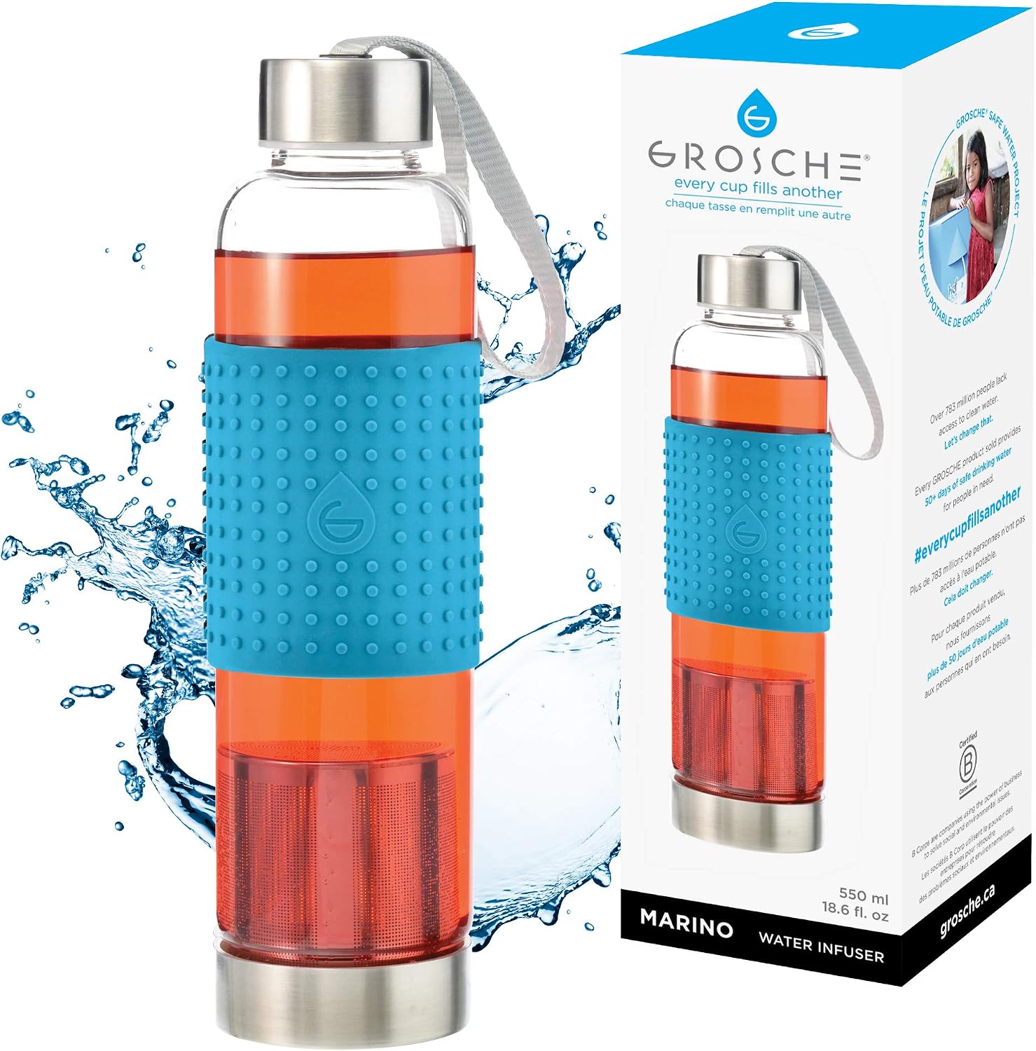 550 Ml De Agua En Vasos