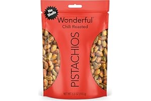 Wonderful Pistachios No Shells, Chili Roasted Nuts, 5.5 Ounce Resealable Bag, Protein Snacks, Gluten Free Travel Snacks, Healthy Snack
