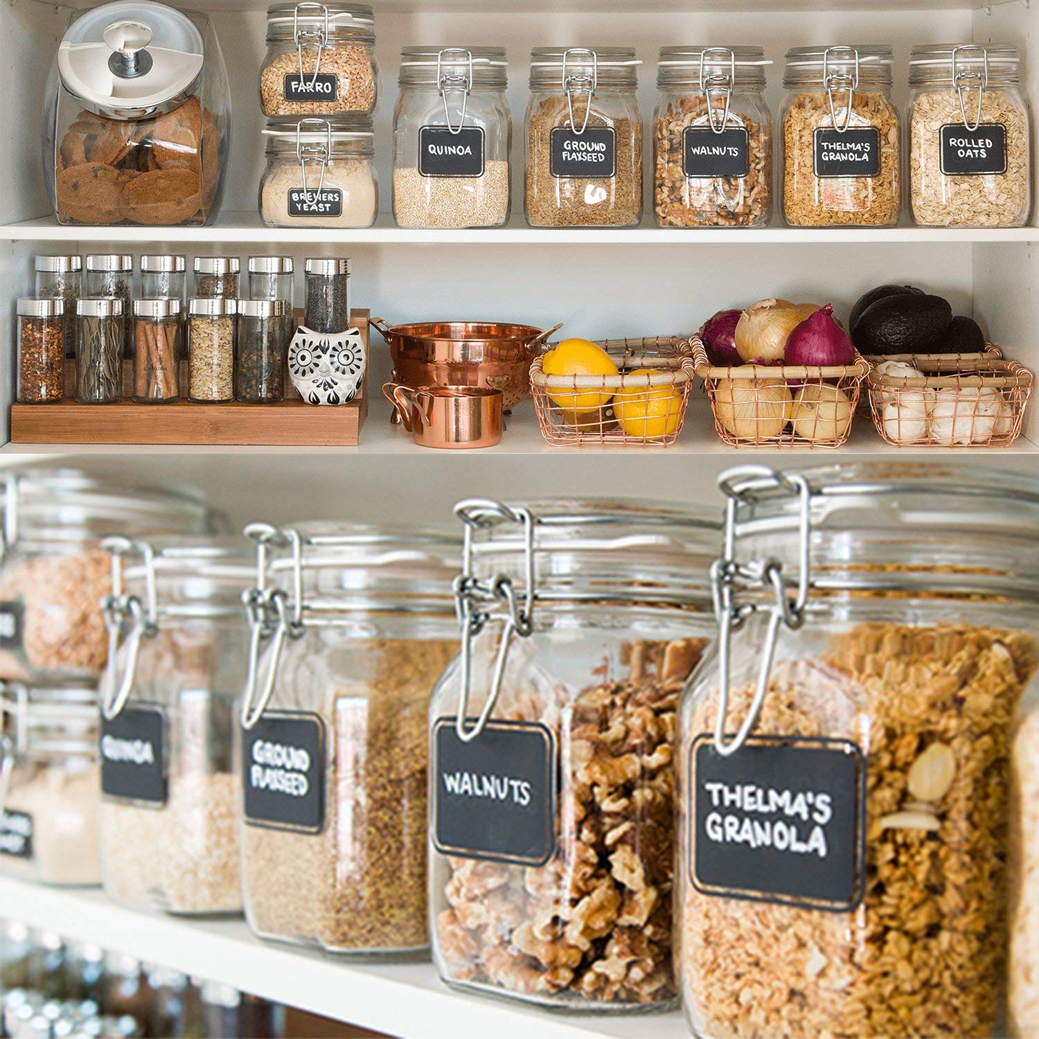 Chalkboard Labels - 88 Premium Reusable Chalkboard Stickers with 1 Free Erasable Liquid Chalk Markers for Labeling Jars, Parties, Craft Rooms and Organize Your Home & Kitchen