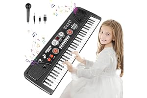 TWFRIC Electronic Piano Keyboard 61-Key Kids Keyboard Piano with LED Screen Protable Piano Keyboard with Microphone Musical Instrument Toys Gift for Kids Boys Girls