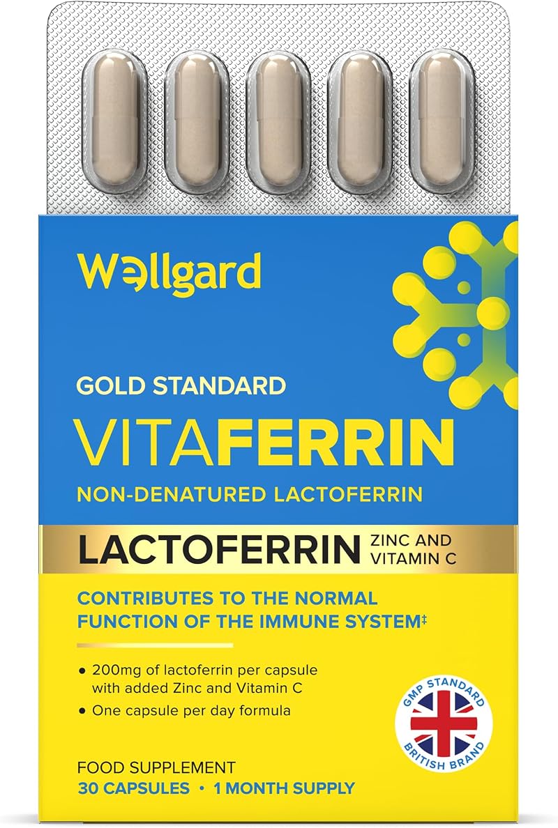 Wellgard Vitaferrin Triple Action Immune Support 30 Capsules Lactoferrin Zinc