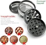 CyanCloud Grinder 2.4 Inch 4 Piece with Stainless Screen Pollen Scraper Gunmetal view 7