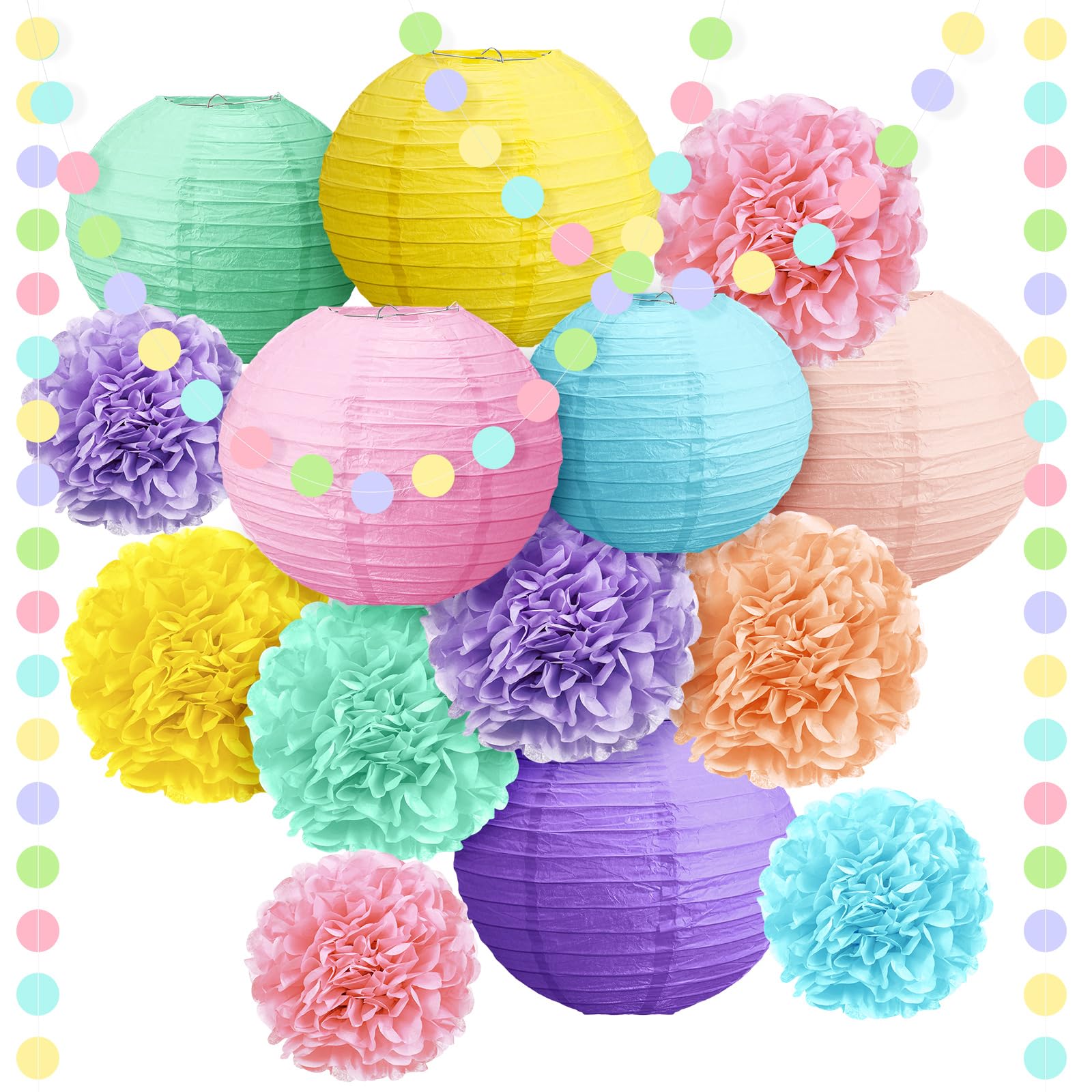Glooglitter Herbst-Party-Dekoset - Mit Laternen, Pompons, Papierfächern In Gelb, Orange, Braun