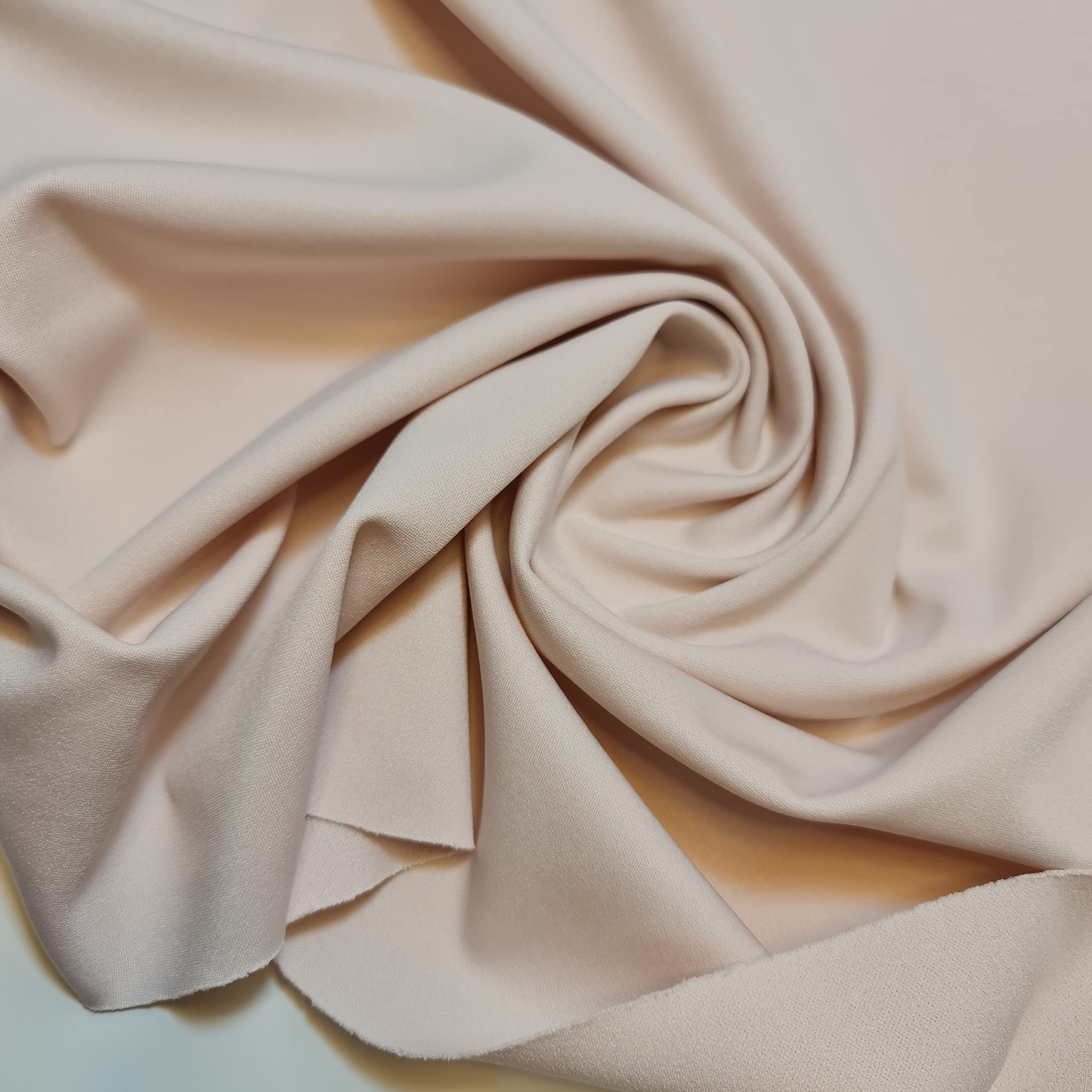 Scuba Crepe Breathable Superior Quality Stretch Wet Suit Dress Fabric 140cm Wide (1 Meter, Nude) — image 1