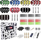 CyeeLife 180 Piece Darts Custom Fit Pack Set with Shafts Flights O-Rings