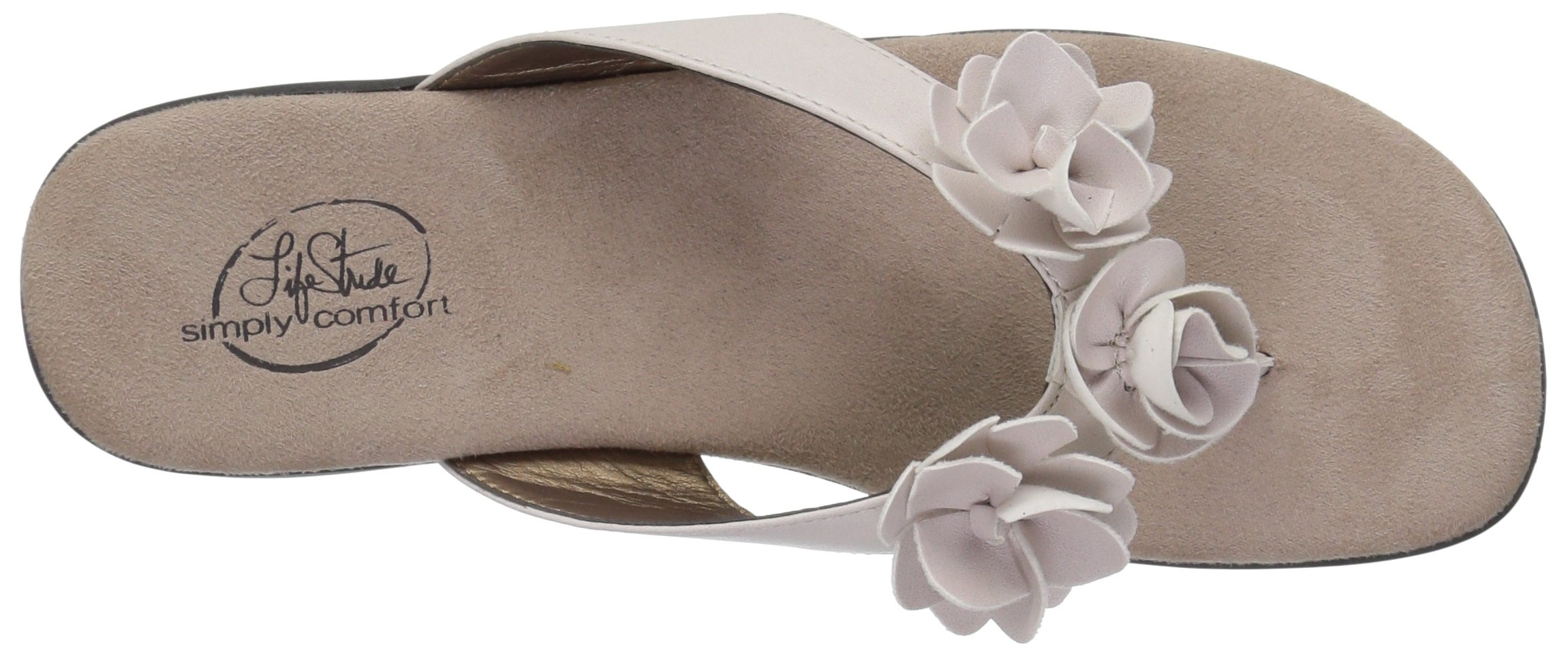 LifeStride Womens Equal Faux Leather Thong Slide Sandals - Image 9