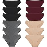 FINETOO 12Pack Womens Seamless Underwear No Show Cheeky Panties Invisibles Briefs Soft Stretch Bikini Hipster XS-XL