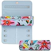 kate spade new york Travel Jewelry Case Organizer, Fabric Jewelry Box for Mother's Day, Cute Jewelry Organizer Holds Necklaces, Rings, Bracelets, Small Jewelry Roll (Safari Floral)