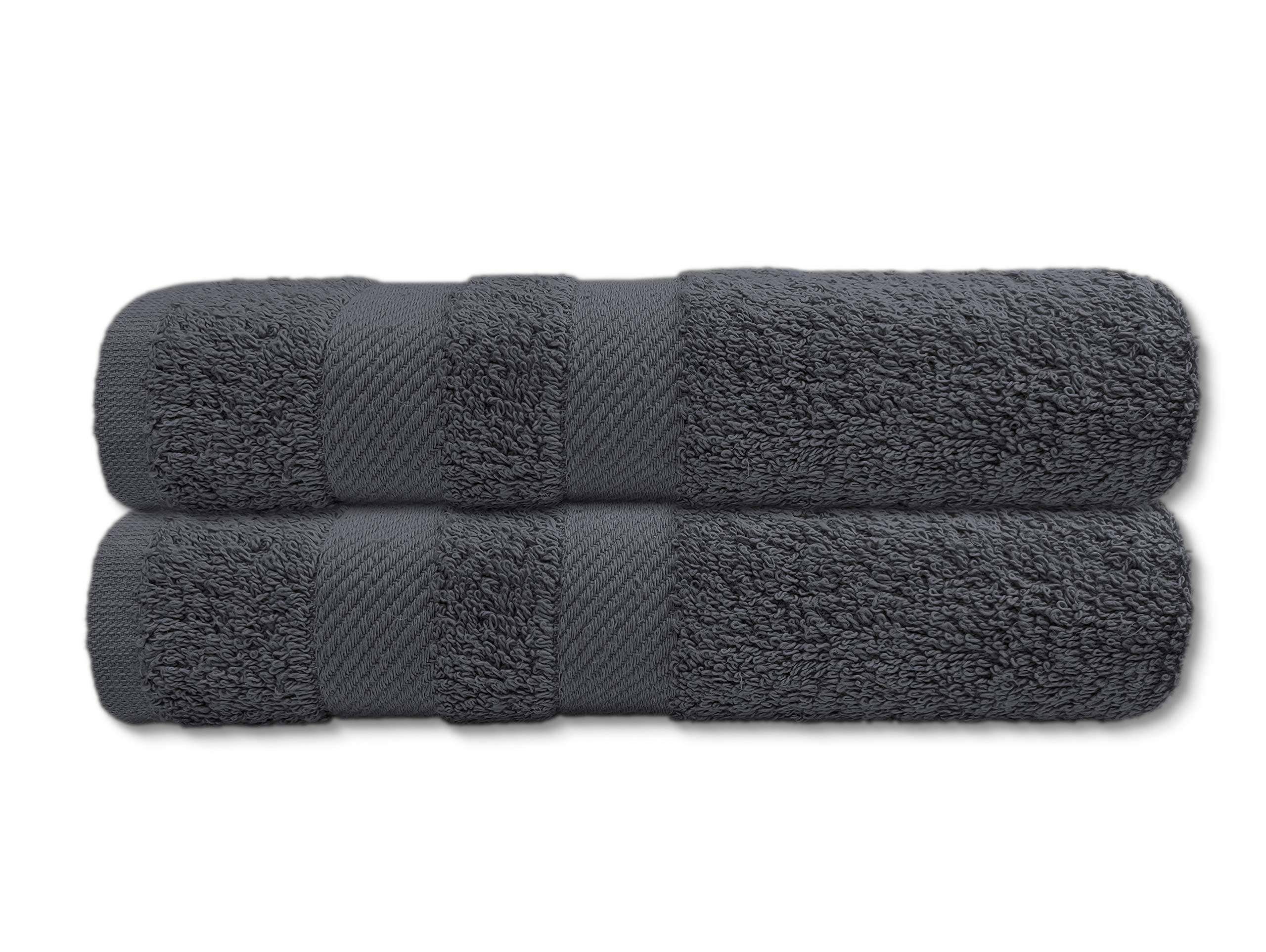 A & B TRADERS Cotton Hand Towels 600 GSM Soft Thick Easycare Multipurpose Daily Use bathroom Gym Spa Salon Sports Towels (Grey, 2)