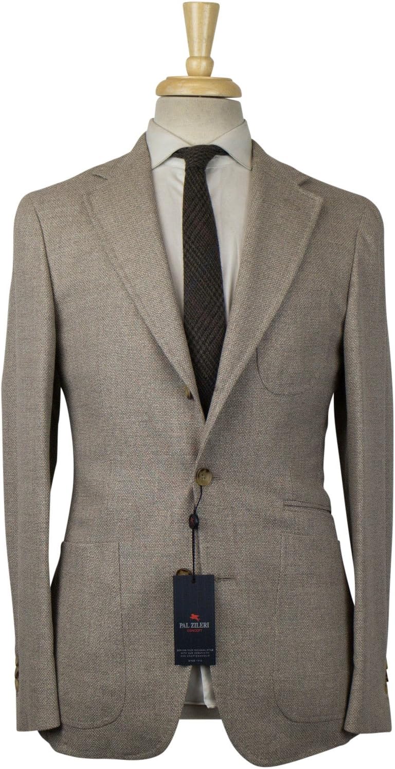 Pal Zileri Concept Wool Blend With Leather Sport Coat Size 56/46 reg Drop 8