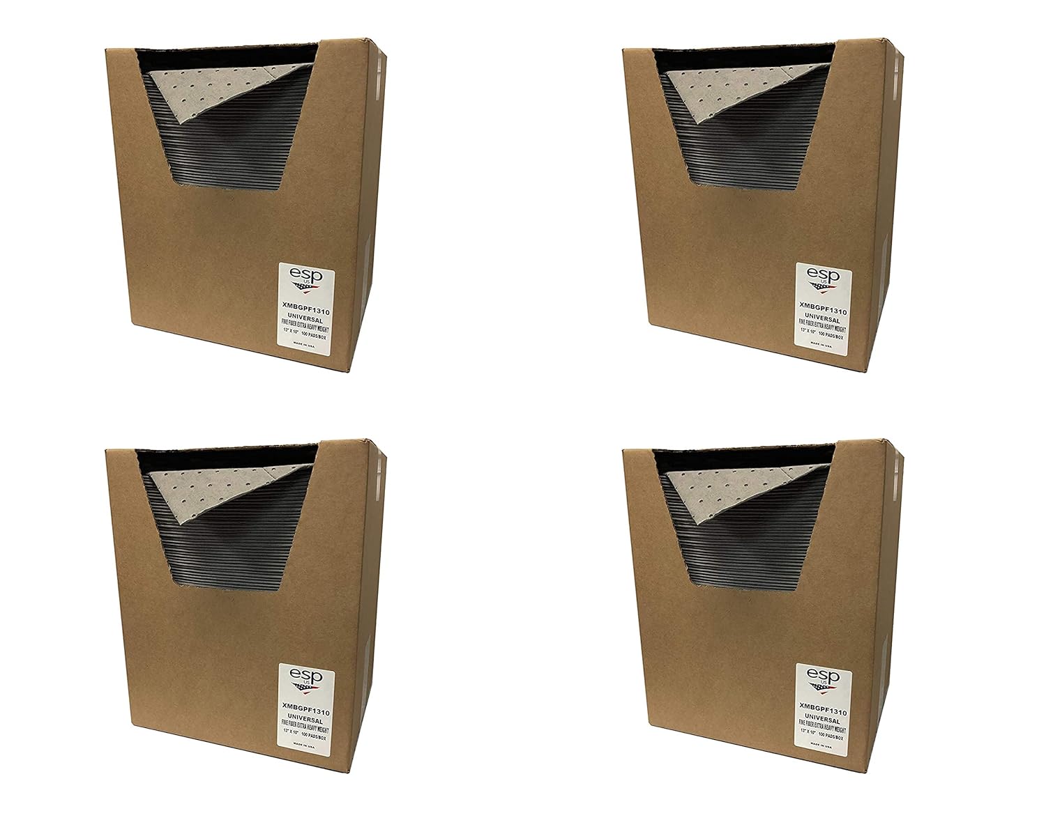 NPS Spill Control XMBGPF1310 Extra Heavy Absorbent, 12 Gal Capacity, Polypropylene, Gray Pad (13" x 10") 100/Box: Industrial & Scientific