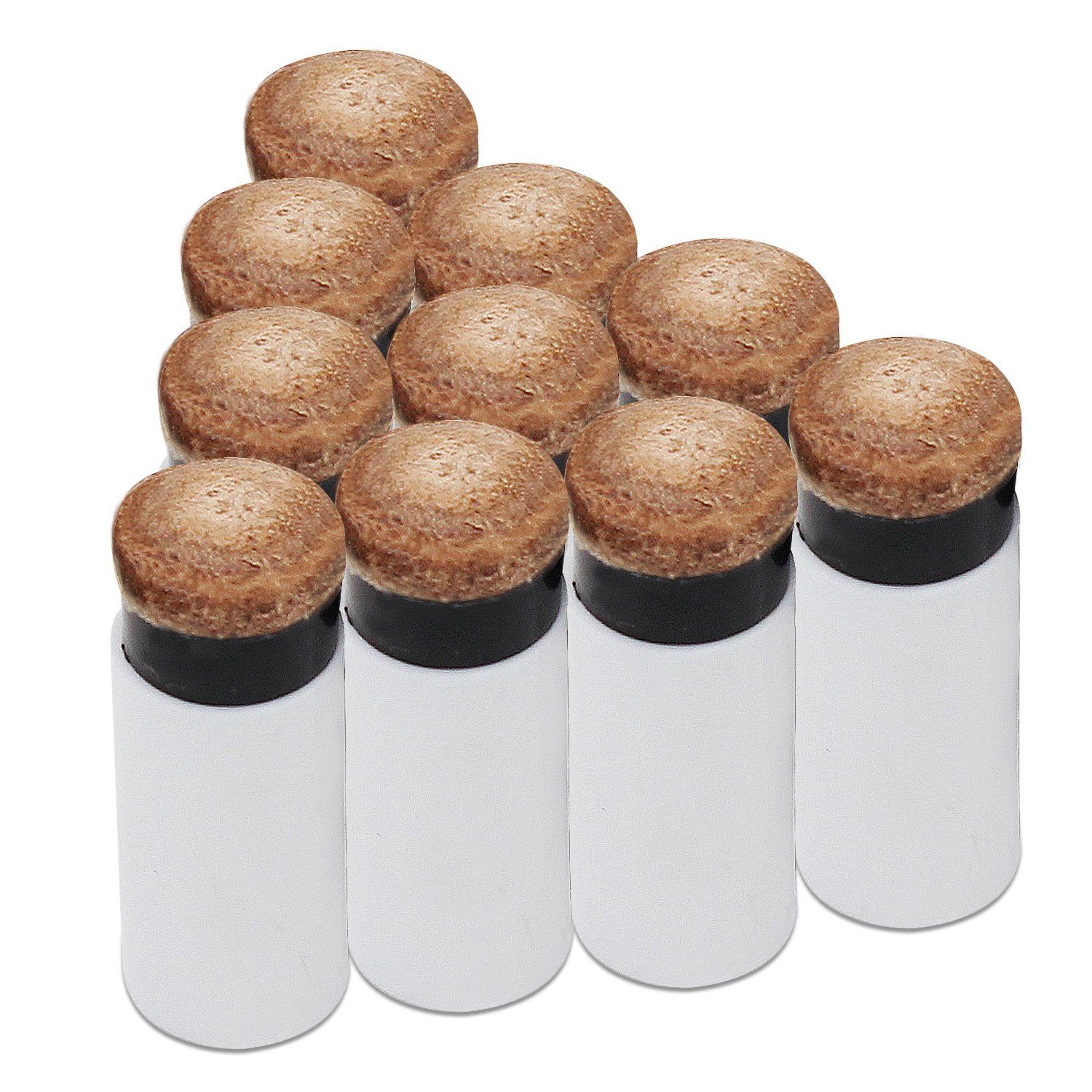 KEESIN 12mm Hard Brown Cue Tips Billiard Replacement Screw-on Tips with Pool Cue Stick Ferrules 10 Pack (Brown)