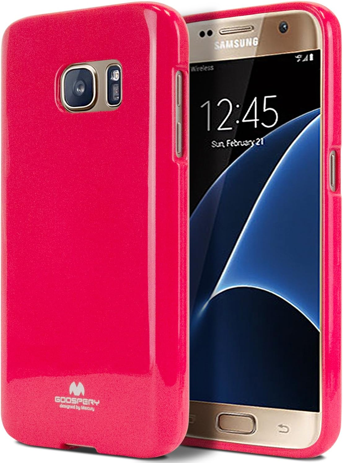 Goospery Pearl Jelly for Samsung Galaxy S7 Case (2016) Slim Thin Rubber Case (Hot Pink) S7-JEL-HPNK
