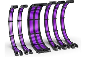 EZDIY-FAB PSU Cable Extension Kit,16AWG Power Supply Extension Cable,1x24Pin/2x4+4 EPS/3x6+2 PCI-E,Custom PC Sleeve Cable 300