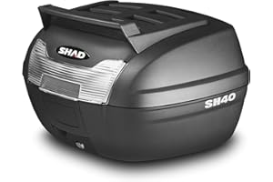 Shad SH40 Cargo Top Case - 40 Liter Capacity for Maxi Scooters and Motorcycles, Includes Upper Rack